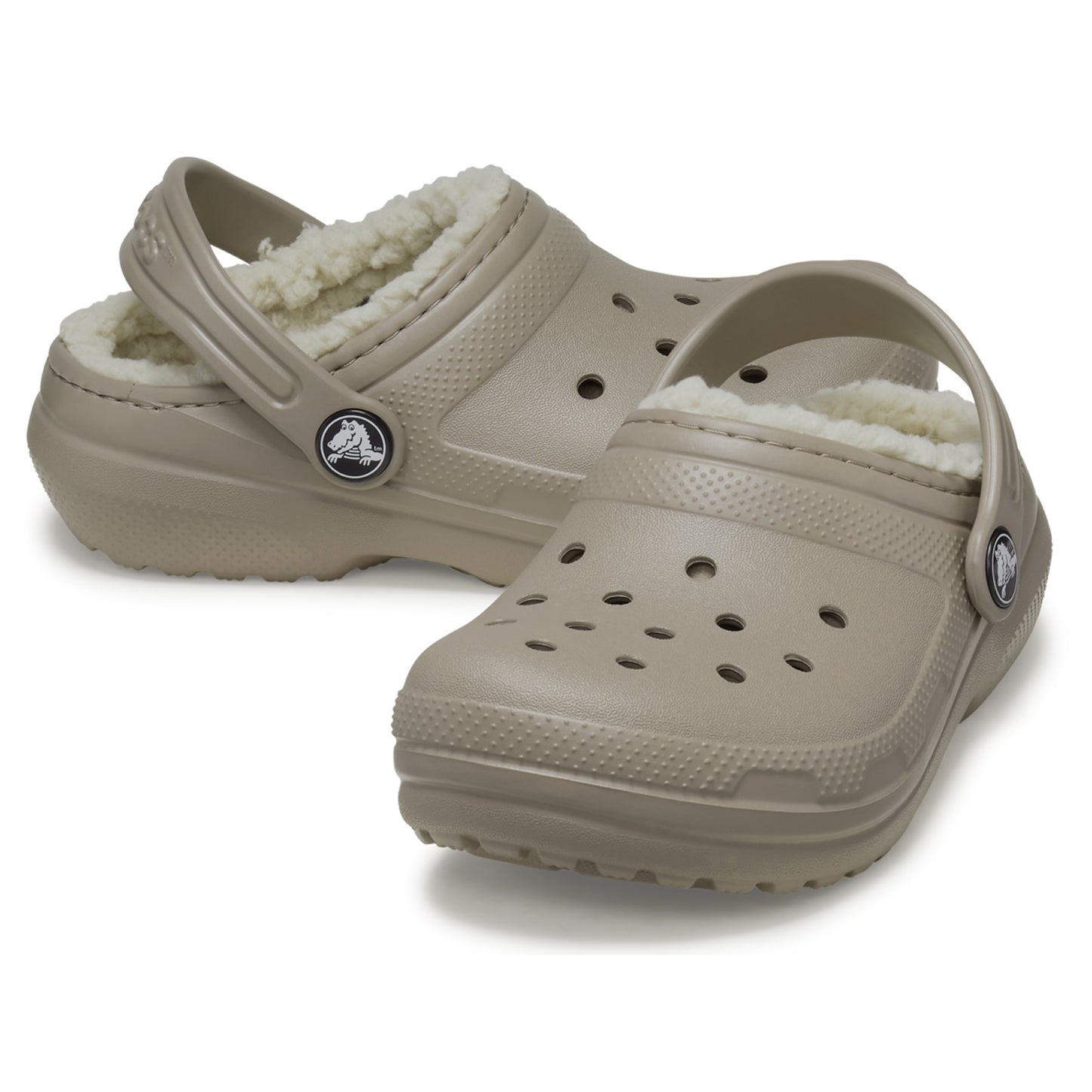 Crocs Classic Lined Kids Clogs (207010) - Mushroom/Bone