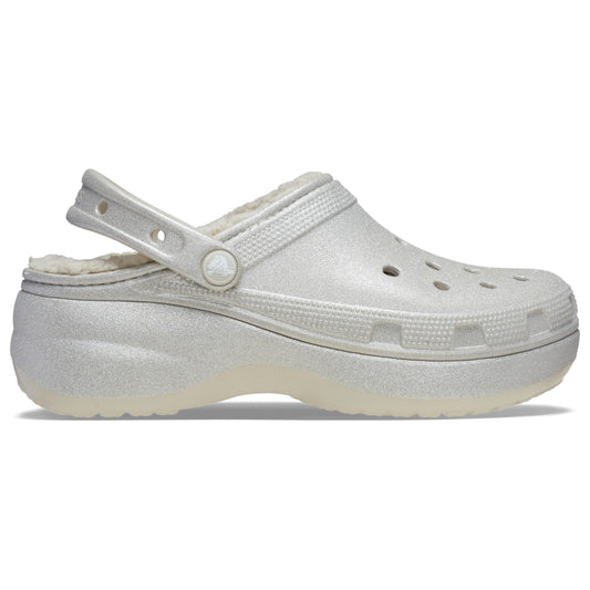 Crocs Classic Platform Glitter Lined Clog 210413 Silver