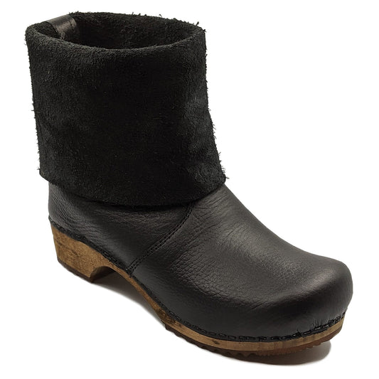 Sanita Alison Roll-top Clog Boots in Black