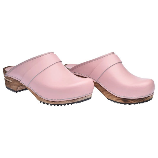 Sanita Rikke Charred Wooden Clogs in Pink 476009