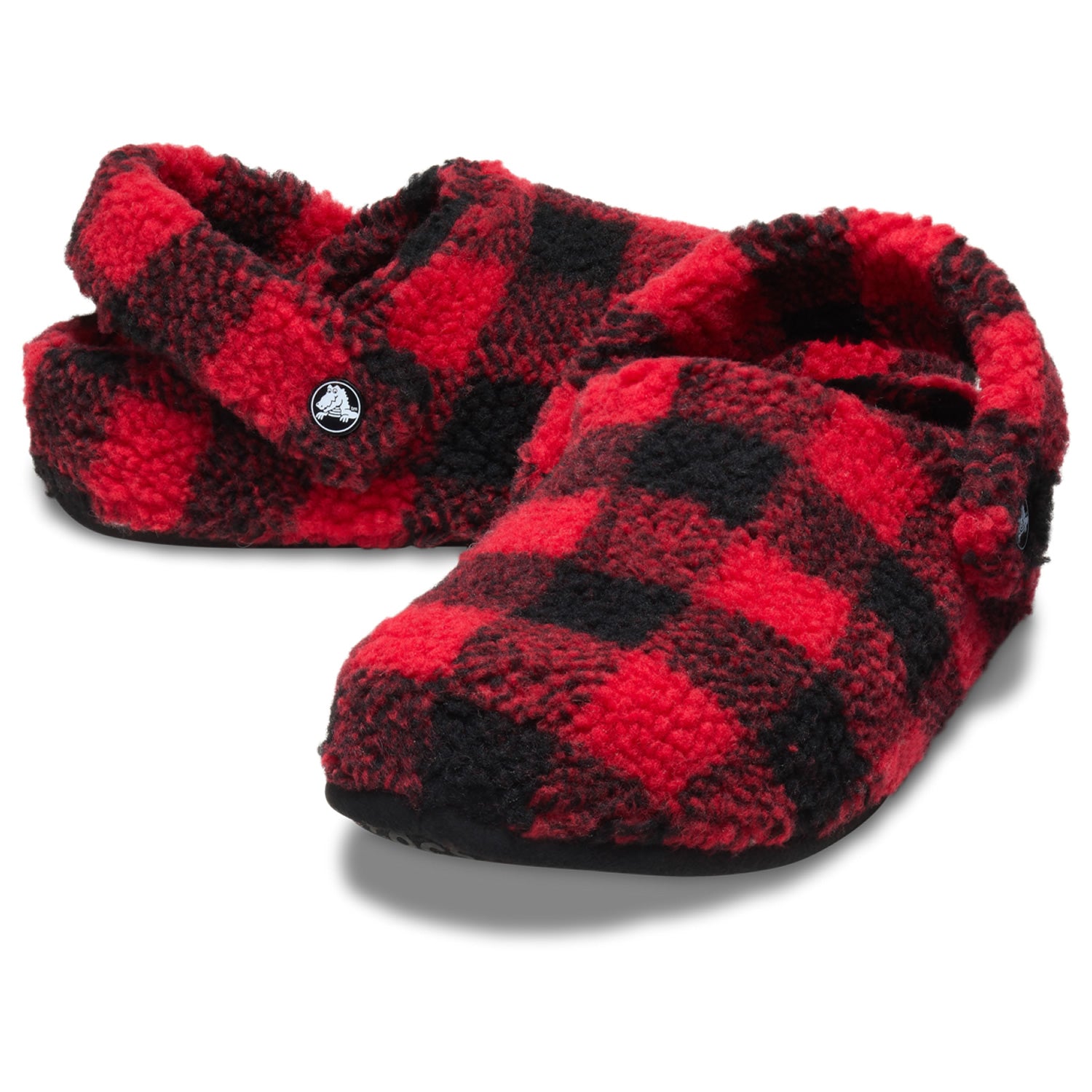 Crocs Classic Buffalo Check Cozzzy Slipper (210755) - Varsity Red/Black