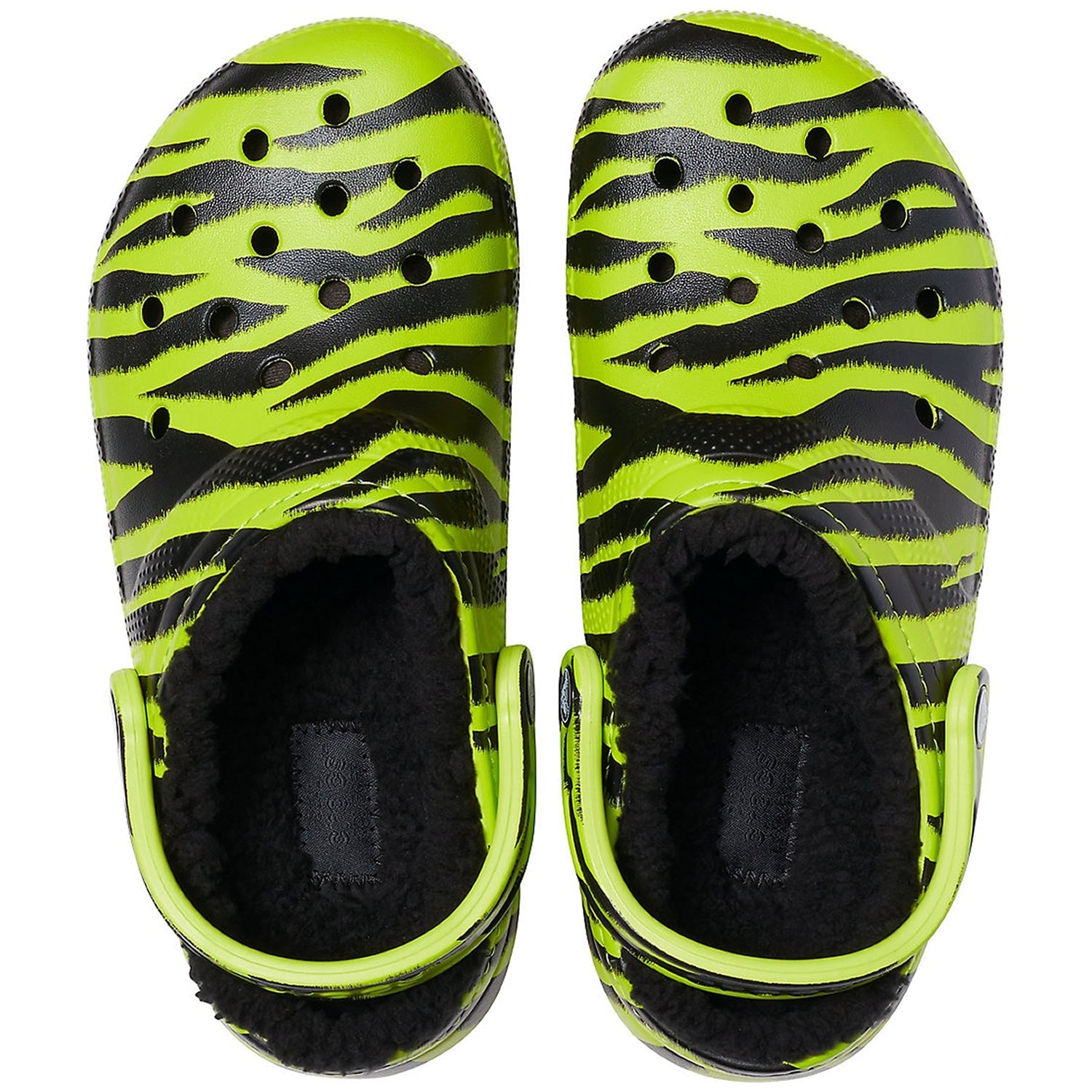Crocs Classic Lined Animal Print Clog Lime Punch/Black