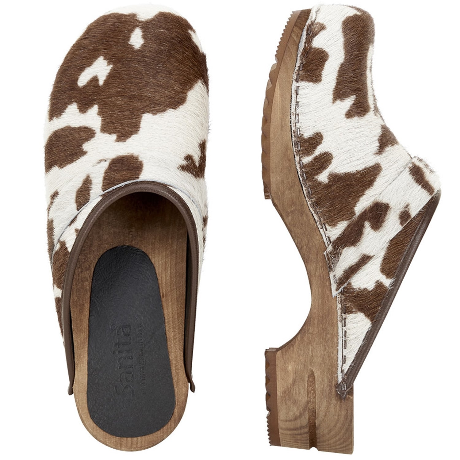 Sanita Brown Cow Danish Clogs